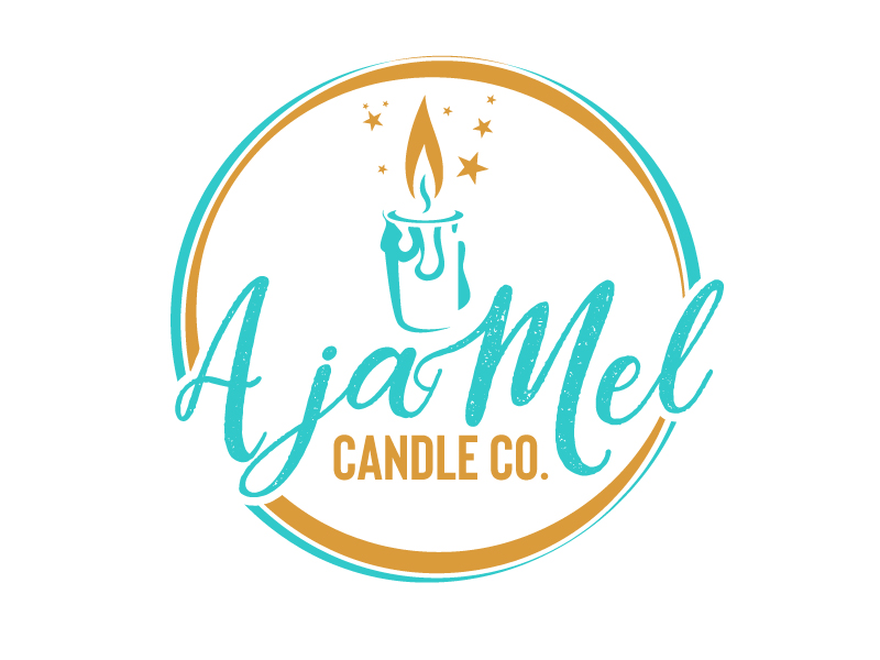 AjaMel Candle Co. logo design by ElonStark