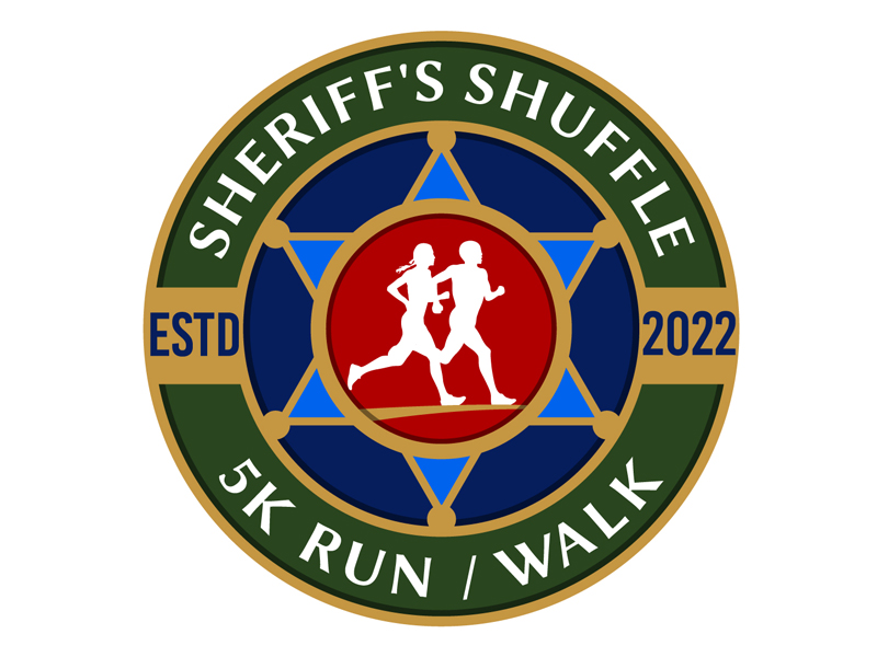 Sheriff's Shuffle 5K logo design by DreamLogoDesign