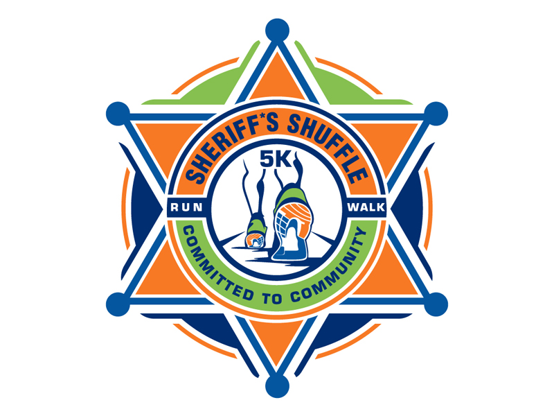 Sheriff's Shuffle 5K logo design by DreamLogoDesign