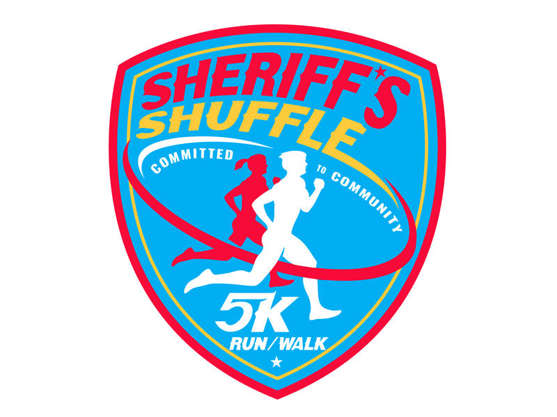 Sheriff's Shuffle 5K logo design by DreamLogoDesign