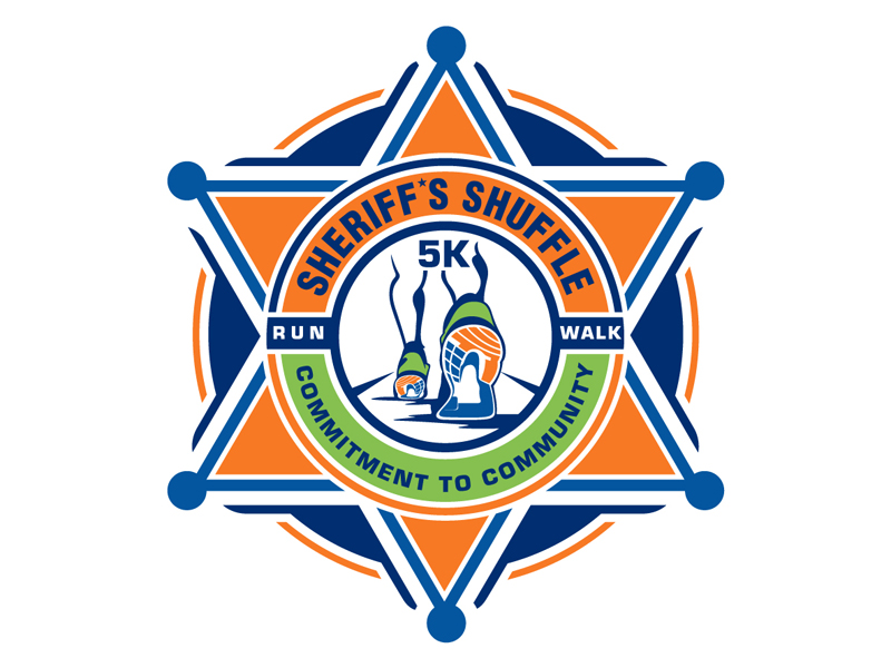 Sheriff's Shuffle 5K logo design by DreamLogoDesign