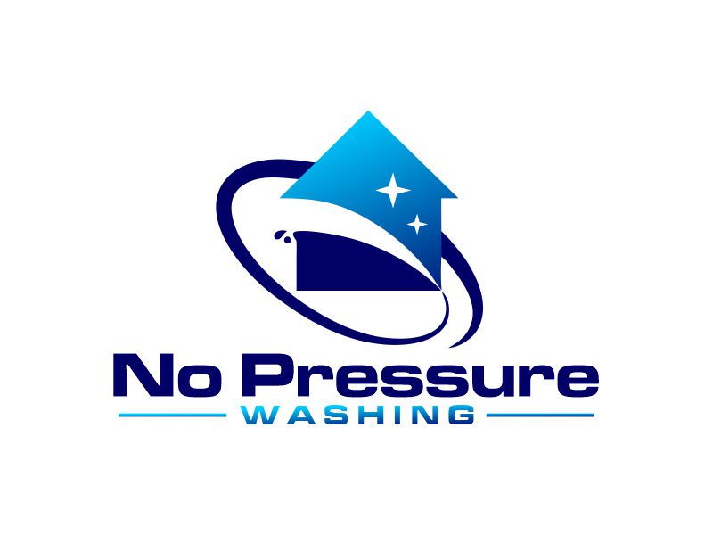 No Pressure Washing logo design by Gwerth