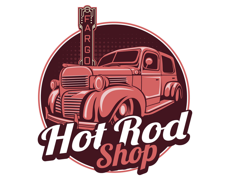 Hot Rod shop of Fargo logo design by DreamLogoDesign