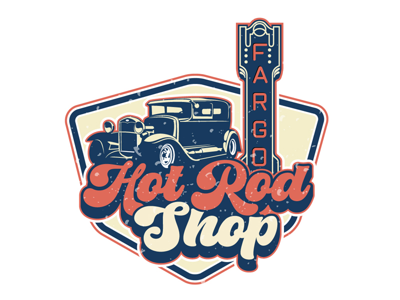 Hot Rod shop of Fargo logo design by DreamLogoDesign