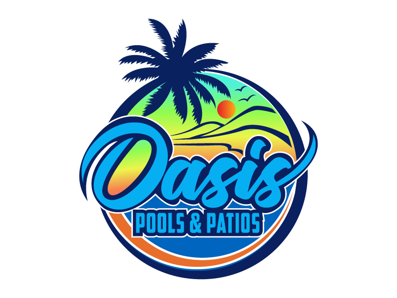 Oasis Pools & Patios logo design by pilKB