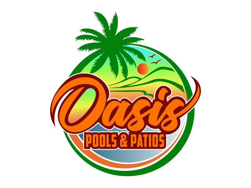 Oasis Pools & Patios logo design by pilKB