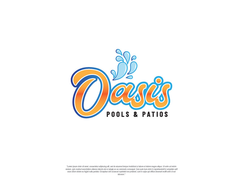 Oasis Pools & Patios logo design by surya