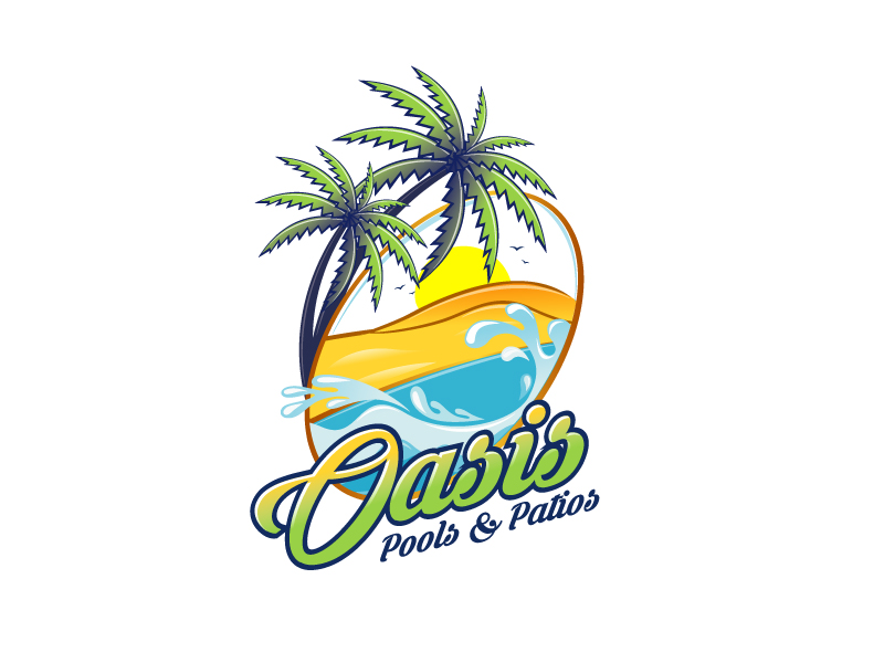 Oasis Pools & Patios logo design by Koushik