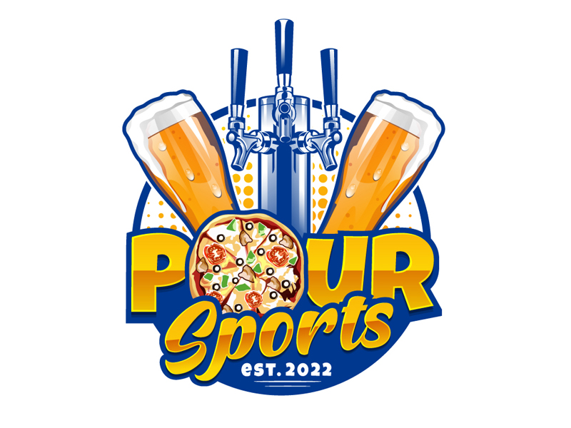 Pour sports logo design by DreamLogoDesign