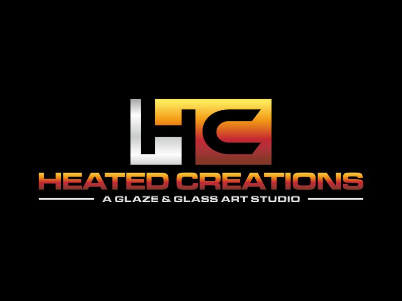 Heated Creations (tag line) A Glaze & Glass Art Studio logo design by dewipadi