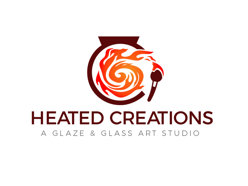 Heated Creations (tag line) A Glaze & Glass Art Studio logo design by justin_ezra