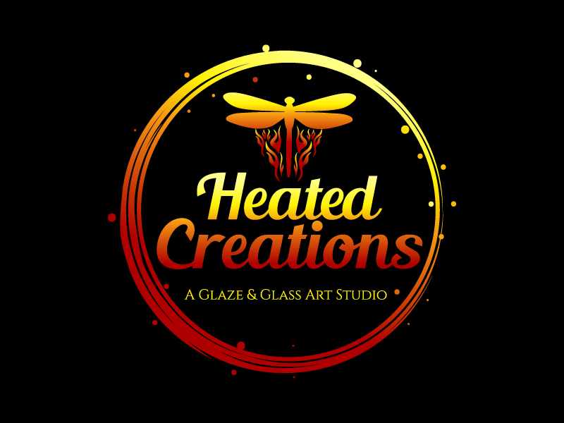 Heated Creations (tag line) A Glaze & Glass Art Studio logo design by yans