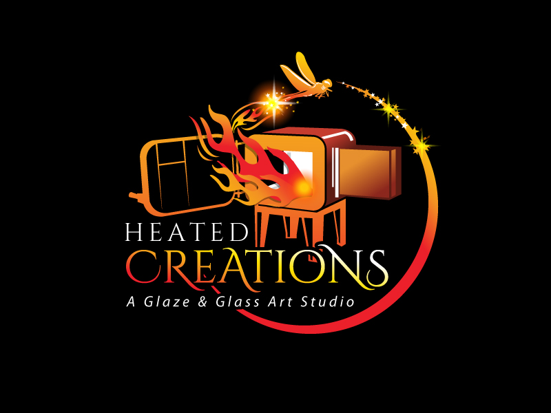 Heated Creations (tag line) A Glaze & Glass Art Studio logo design by Koushik