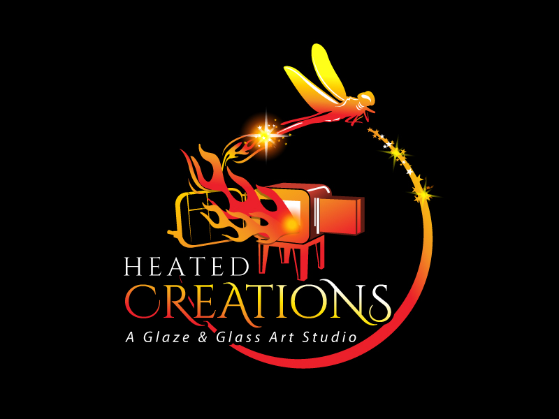 Heated Creations (tag line) A Glaze & Glass Art Studio logo design by Koushik