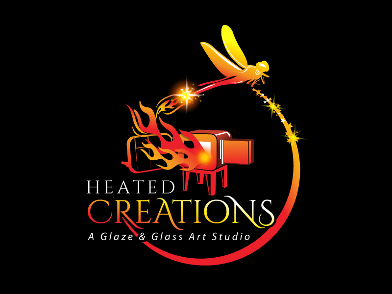 Heated Creations (tag line) A Glaze & Glass Art Studio logo design by Koushik