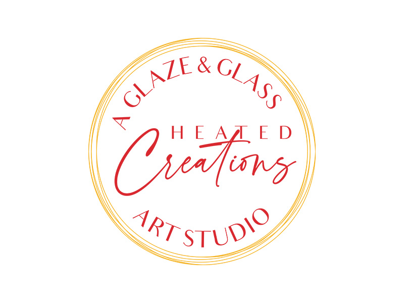 Heated Creations (tag line) A Glaze & Glass Art Studio logo design by planoLOGO