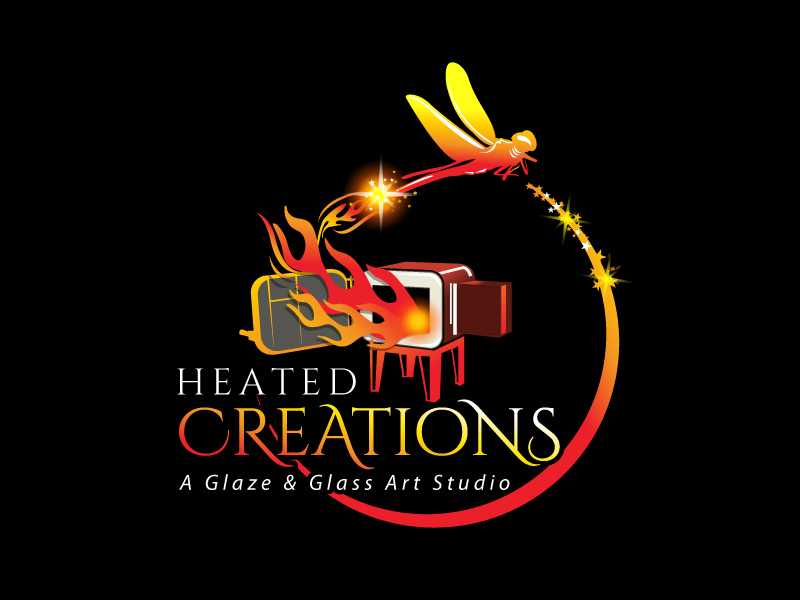 Heated Creations (tag line) A Glaze & Glass Art Studio logo design by Koushik