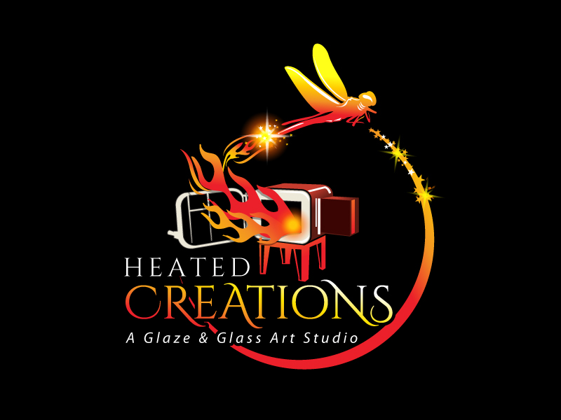 Heated Creations (tag line) A Glaze & Glass Art Studio logo design by Koushik