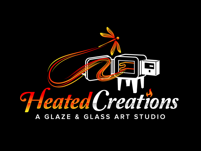 Heated Creations (tag line) A Glaze & Glass Art Studio logo design by jaize
