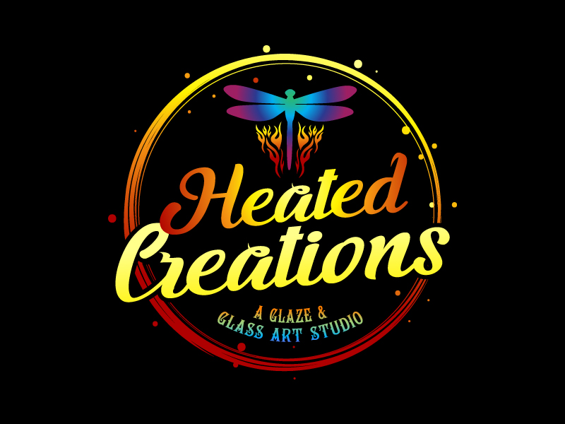 Heated Creations (tag line) A Glaze & Glass Art Studio logo design by yans