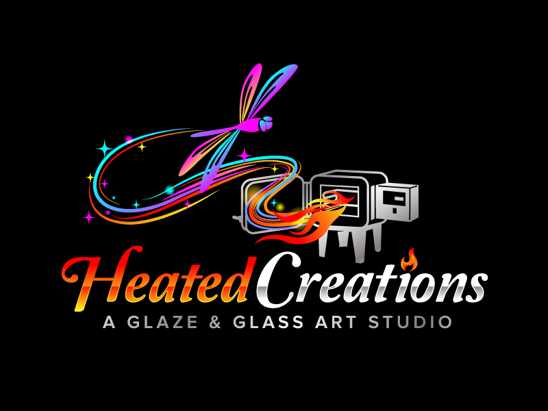 Heated Creations (tag line) A Glaze & Glass Art Studio logo design by jaize