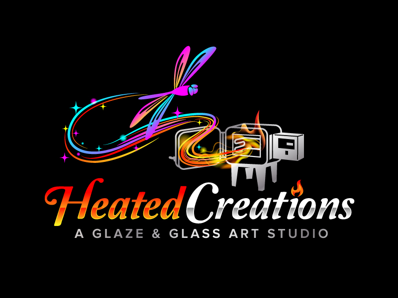 Heated Creations (tag line) A Glaze & Glass Art Studio logo design by jaize