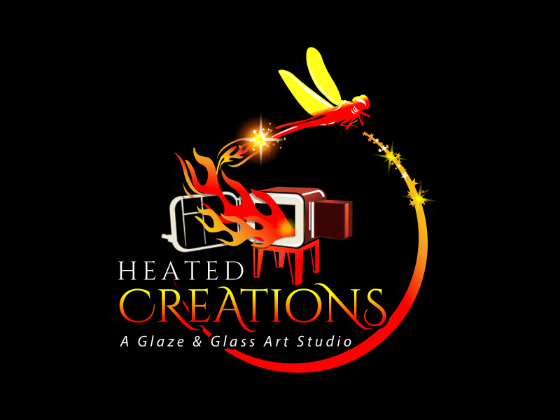 Heated Creations (tag line) A Glaze & Glass Art Studio logo design by Koushik