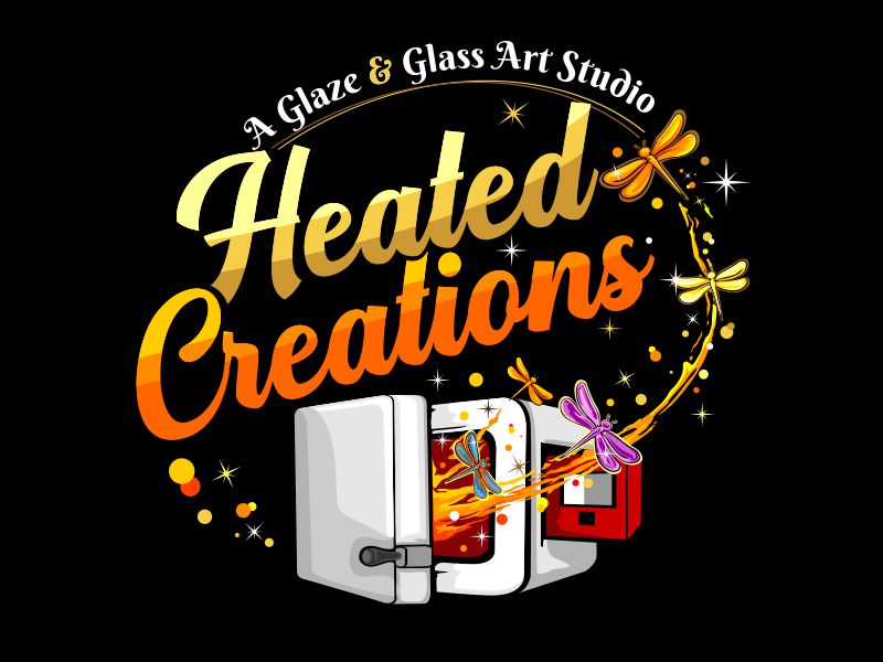 Heated Creations (tag line) A Glaze & Glass Art Studio logo design by veron
