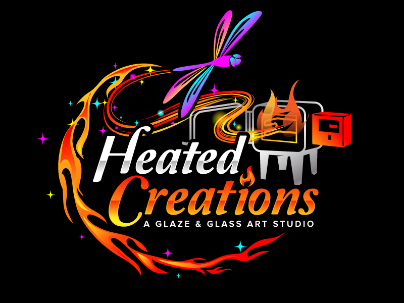 Heated Creations (tag line) A Glaze & Glass Art Studio logo design by jaize