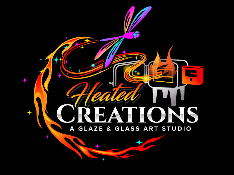 Heated Creations (tag line) A Glaze & Glass Art Studio logo design by jaize