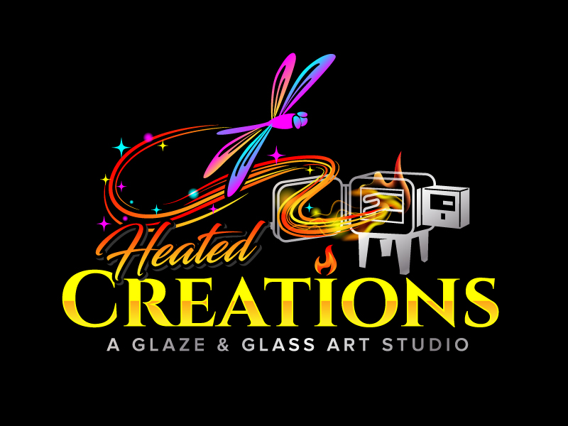 Heated Creations (tag line) A Glaze & Glass Art Studio logo design by jaize