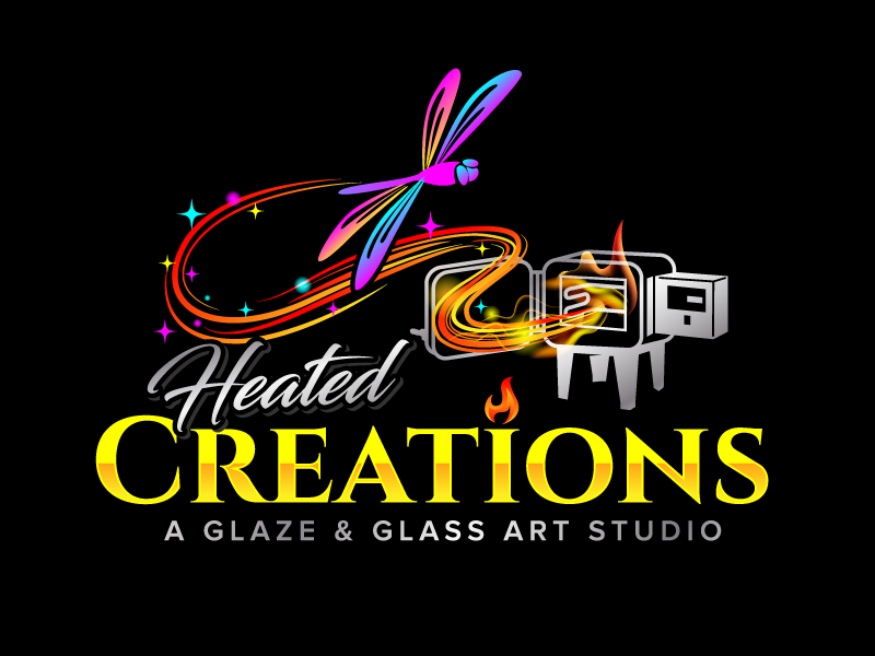 Heated Creations (tag line) A Glaze & Glass Art Studio logo design by jaize