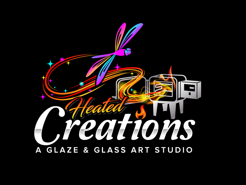 Heated Creations (tag line) A Glaze & Glass Art Studio logo design by jaize