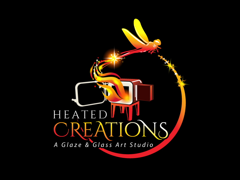 Heated Creations (tag line) A Glaze & Glass Art Studio logo design by Koushik