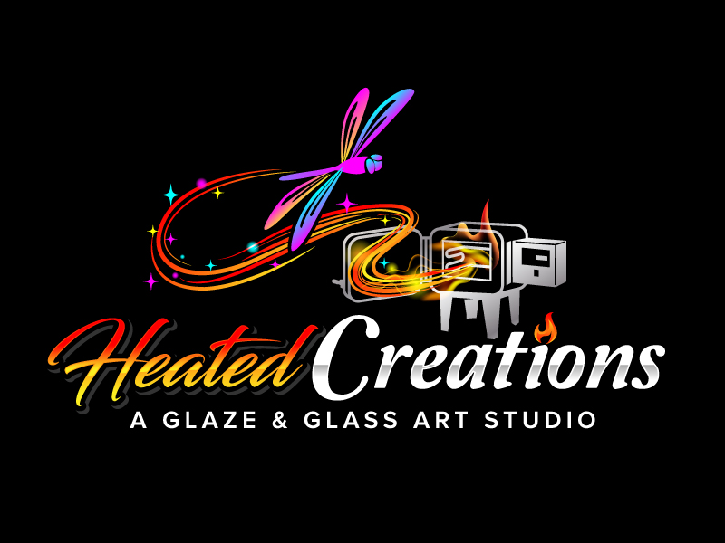 Heated Creations (tag line) A Glaze & Glass Art Studio logo design by jaize