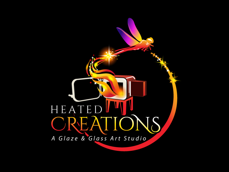 Heated Creations (tag line) A Glaze & Glass Art Studio logo design by Koushik