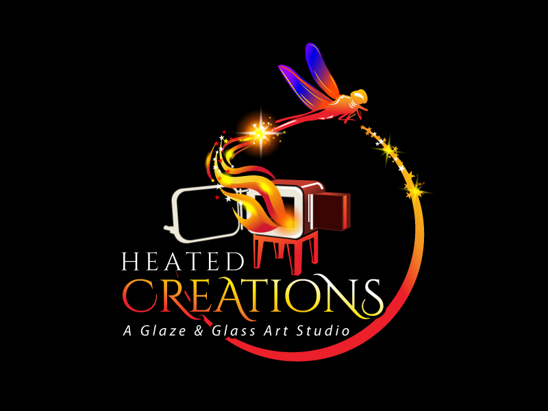 Heated Creations (tag line) A Glaze & Glass Art Studio logo design by Koushik