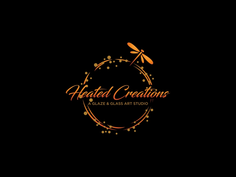 Heated Creations (tag line) A Glaze & Glass Art Studio logo design by luckyprasetyo