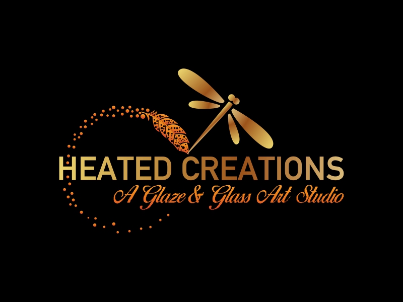Heated Creations (tag line) A Glaze & Glass Art Studio logo design by luckyprasetyo