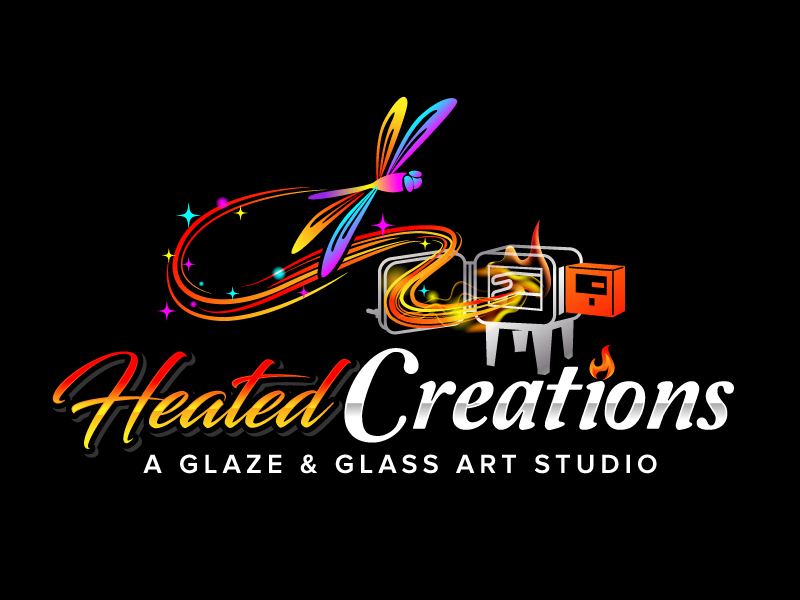 Heated Creations (tag line) A Glaze & Glass Art Studio logo design by jaize