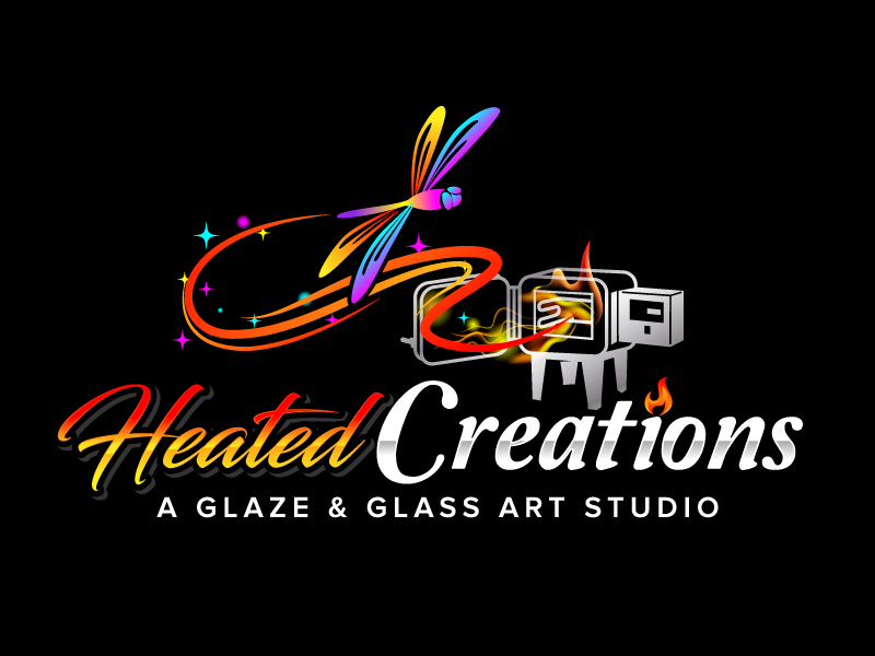 Heated Creations (tag line) A Glaze & Glass Art Studio logo design by jaize