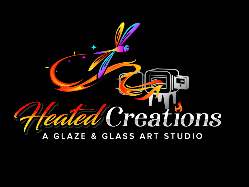 Heated Creations (tag line) A Glaze & Glass Art Studio logo design by jaize