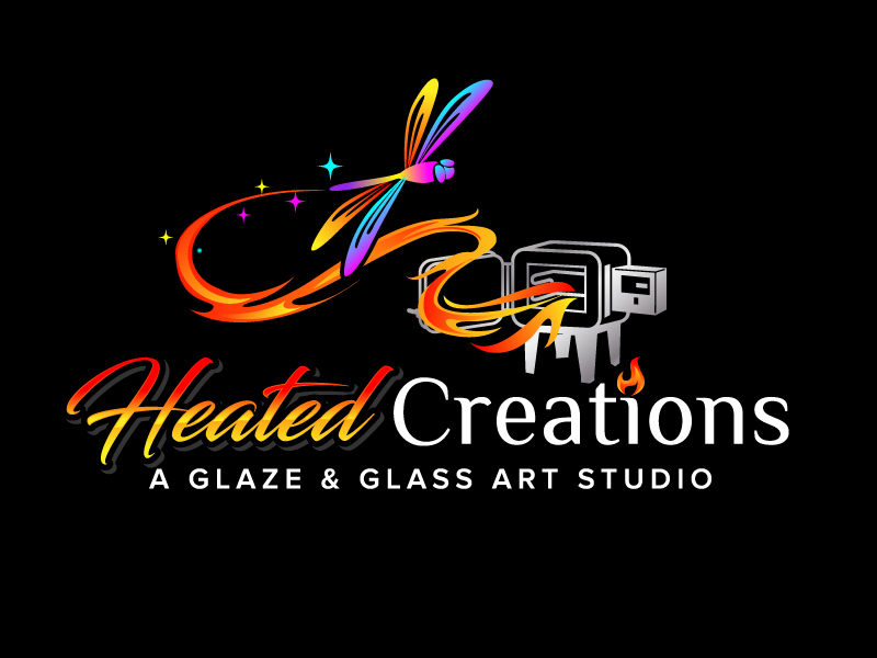 Heated Creations (tag line) A Glaze & Glass Art Studio logo design by jaize