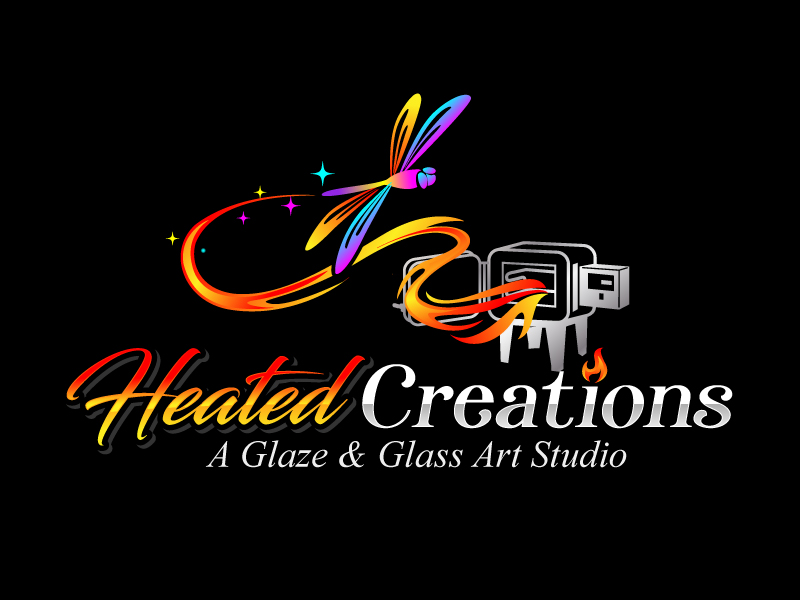 Heated Creations (tag line) A Glaze & Glass Art Studio logo design by jaize