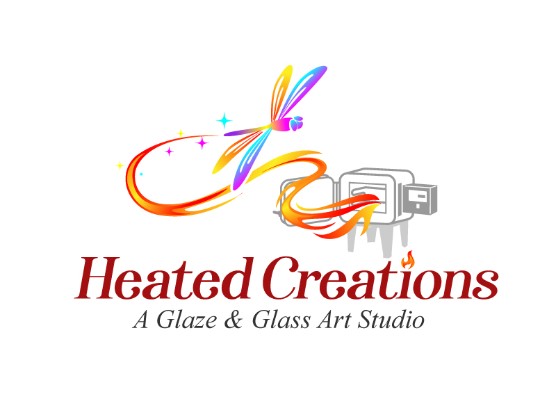 Heated Creations (tag line) A Glaze & Glass Art Studio logo design by jaize