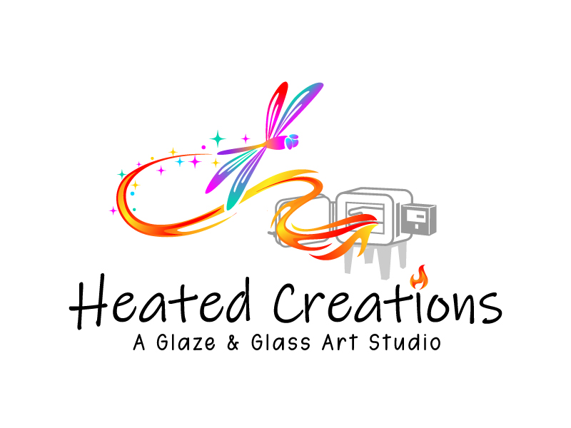 Heated Creations (tag line) A Glaze & Glass Art Studio logo design by jaize