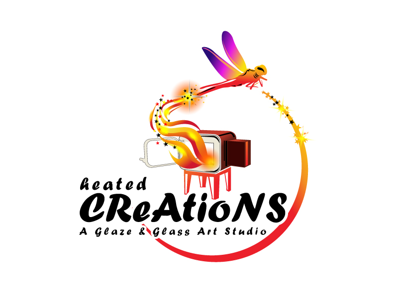 Heated Creations (tag line) A Glaze & Glass Art Studio logo design by Koushik