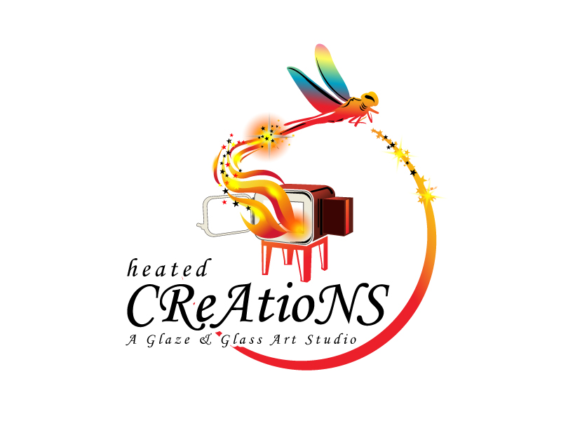 Heated Creations (tag line) A Glaze & Glass Art Studio logo design by Koushik