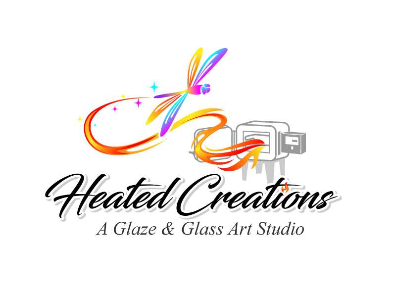 Heated Creations (tag line) A Glaze & Glass Art Studio logo design by jaize