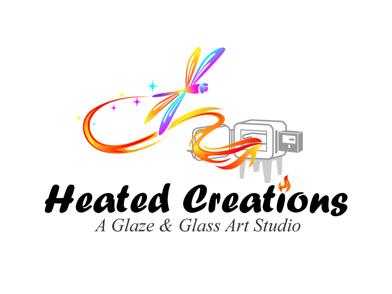 Heated Creations (tag line) A Glaze & Glass Art Studio logo design by jaize